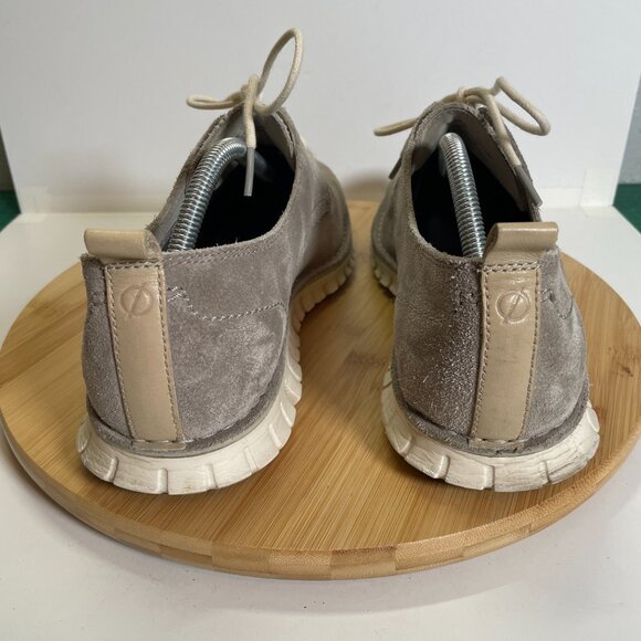 Cole Haan Men 10.5 Gray Beige ZeroGrand Oxford C31256 Suede Leather Lightweight - Picture 3 of 9